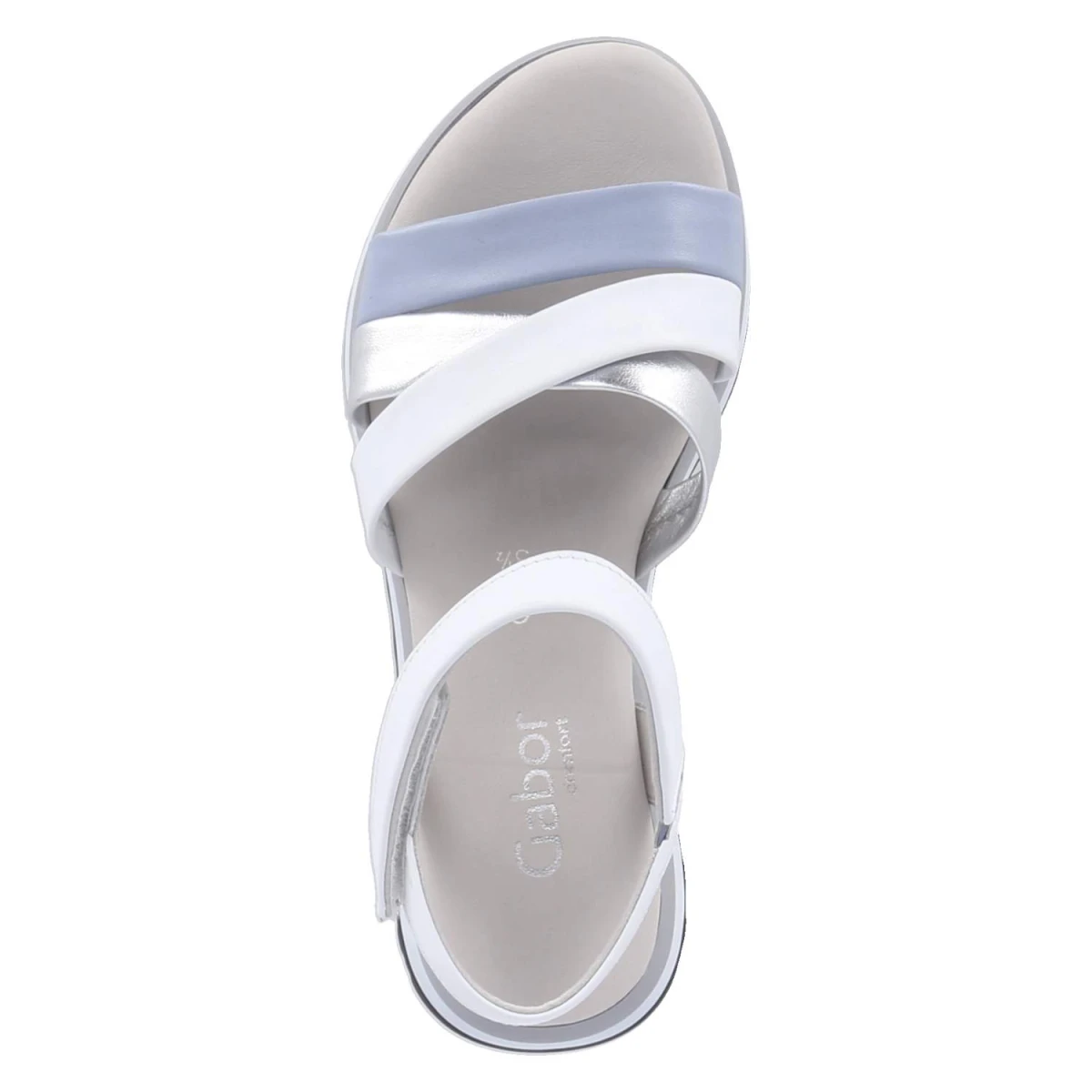 GaborSandalen - sky/silber/weiss