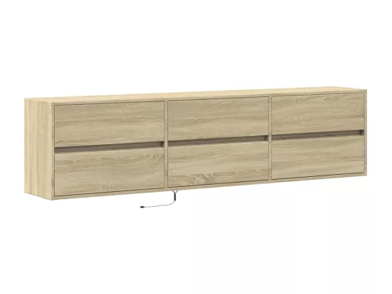 Meuble TV mural avec LED chêne sonoma 180x31x45 cm