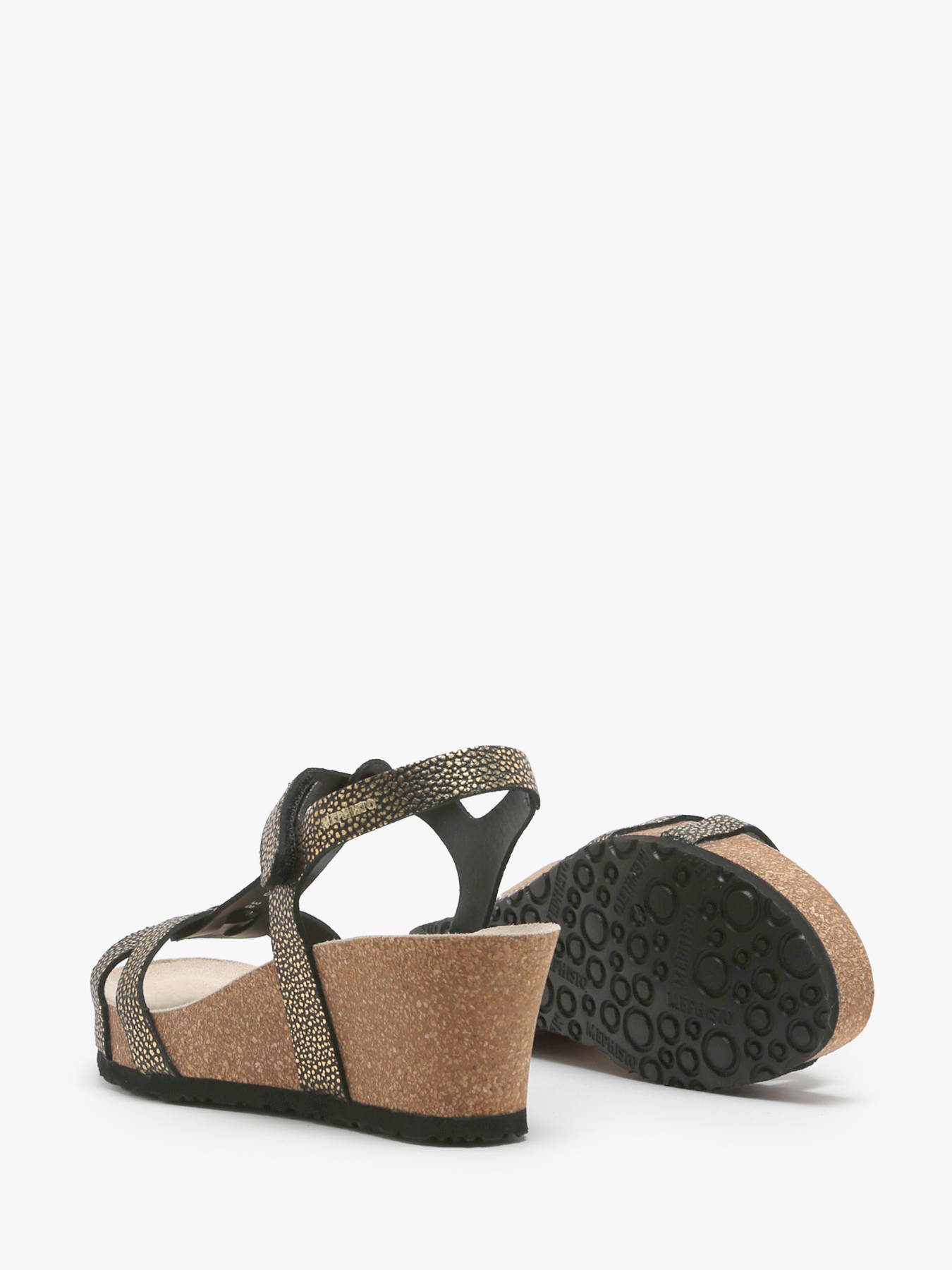 Sandales talon compens en cuir MEPHISTO