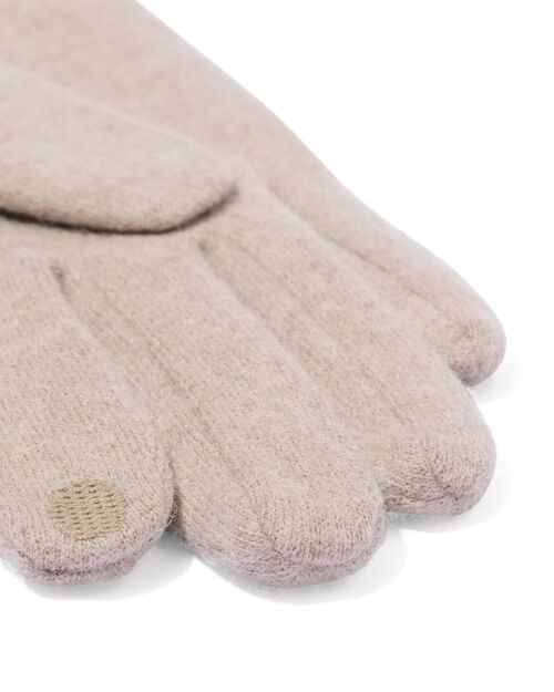 gants pour écran tactile femme avec laine taupe