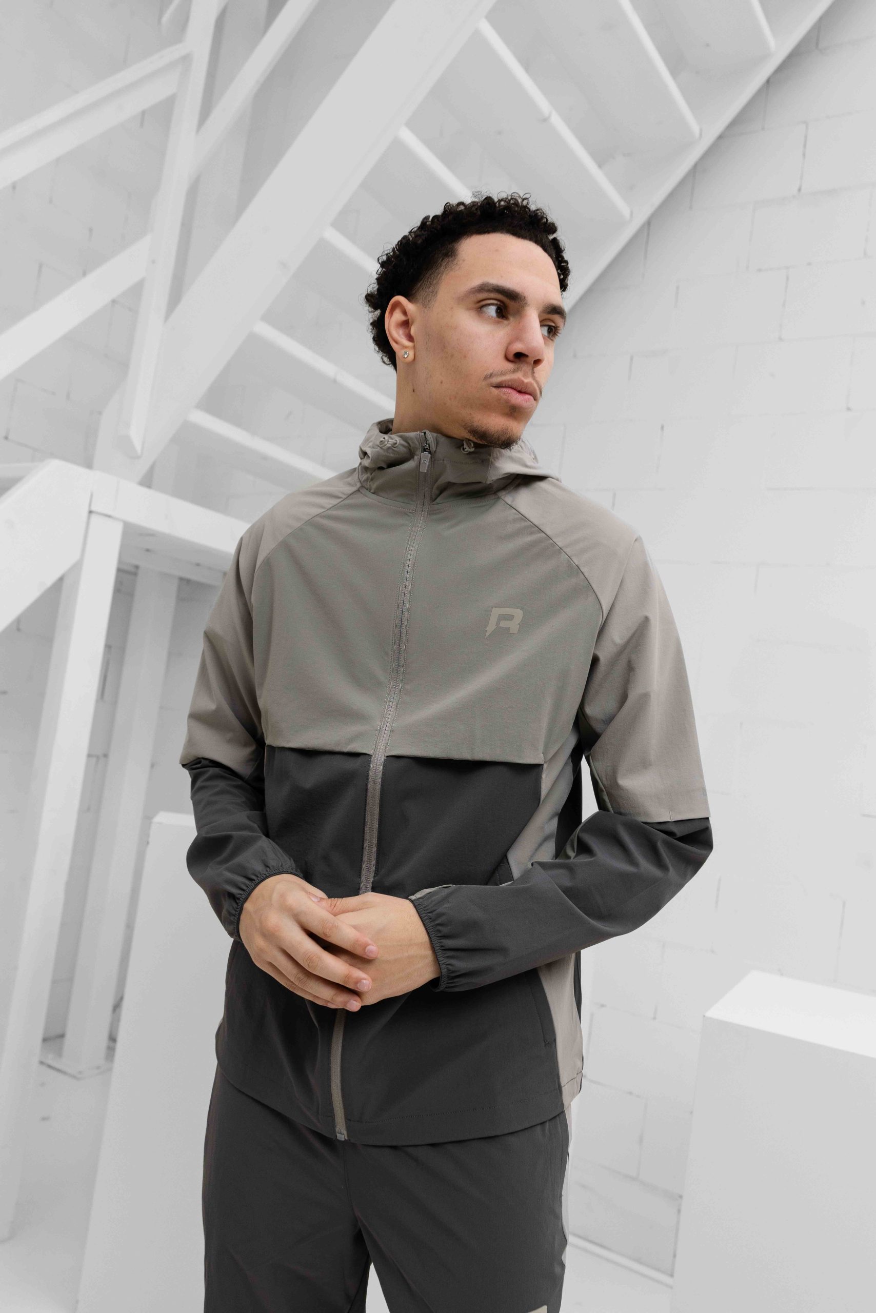 Reprimo Vortex Windbreaker Trainingspak Heren Lichtgrijs/Donkergrijs