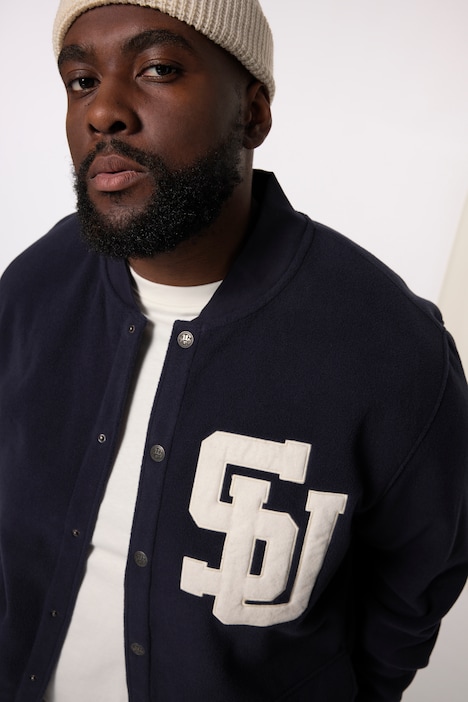 STHUGE Fleecejacke, Collegekragen, Bouclé-Badge, bis 8 XL