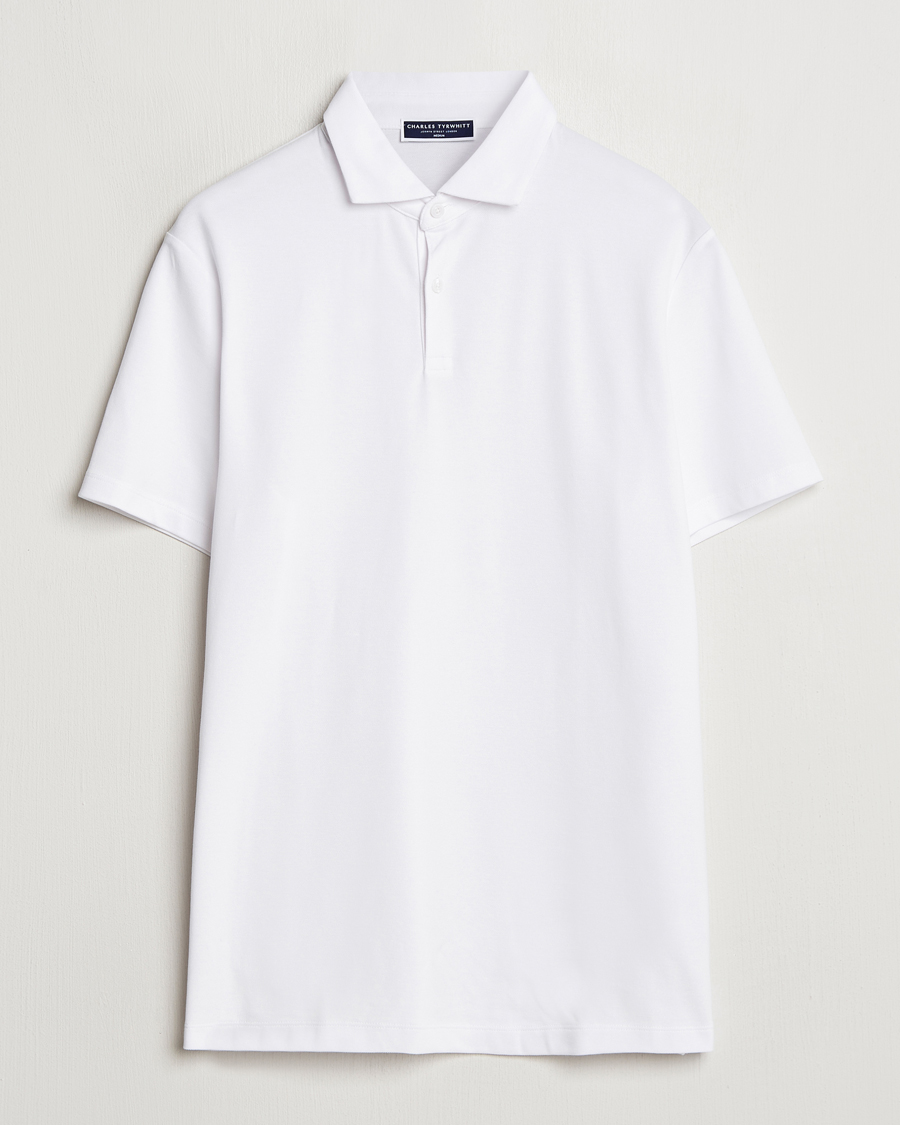 Charles Tyrwhitt Short Sleeve Cotton Pique Polo White