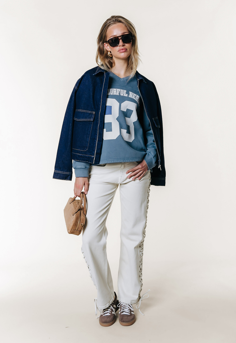 Colourful Rebel Washed Baseball Sweater