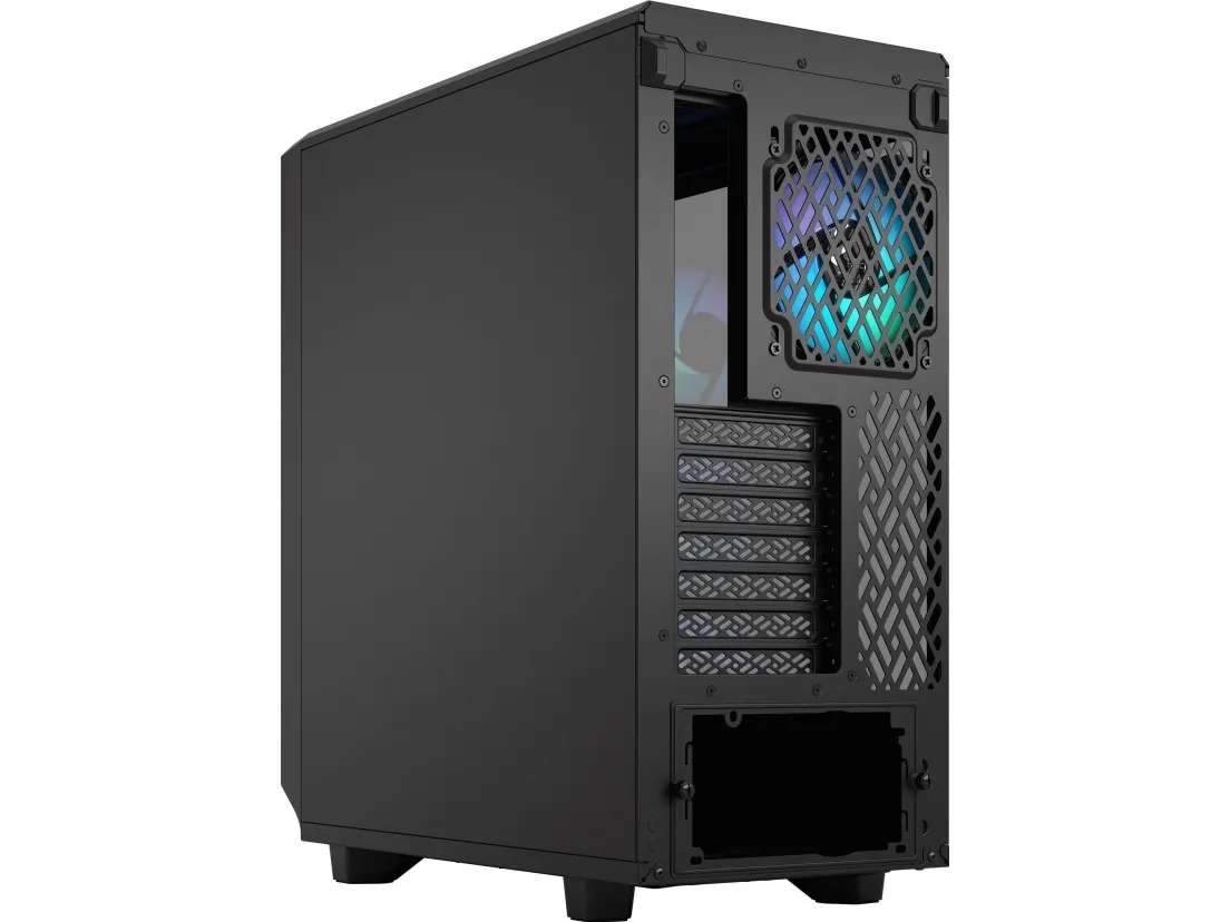 Fractal Design Meshify 2 Compact Lite - Mid tower - ATX - sidepanel med vindue (hærdet glas) - ingen strømforsyning (ATX) - sort TG-lystone - USB/Lyd