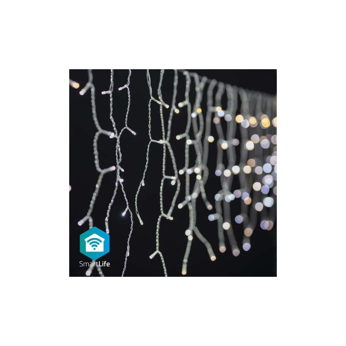 Nedis SmartLife Julelys | Istapp | Wi-Fi | Varm til avkjølt hvitt | 400 LED s | 8.00 m | Android™ / IOS
