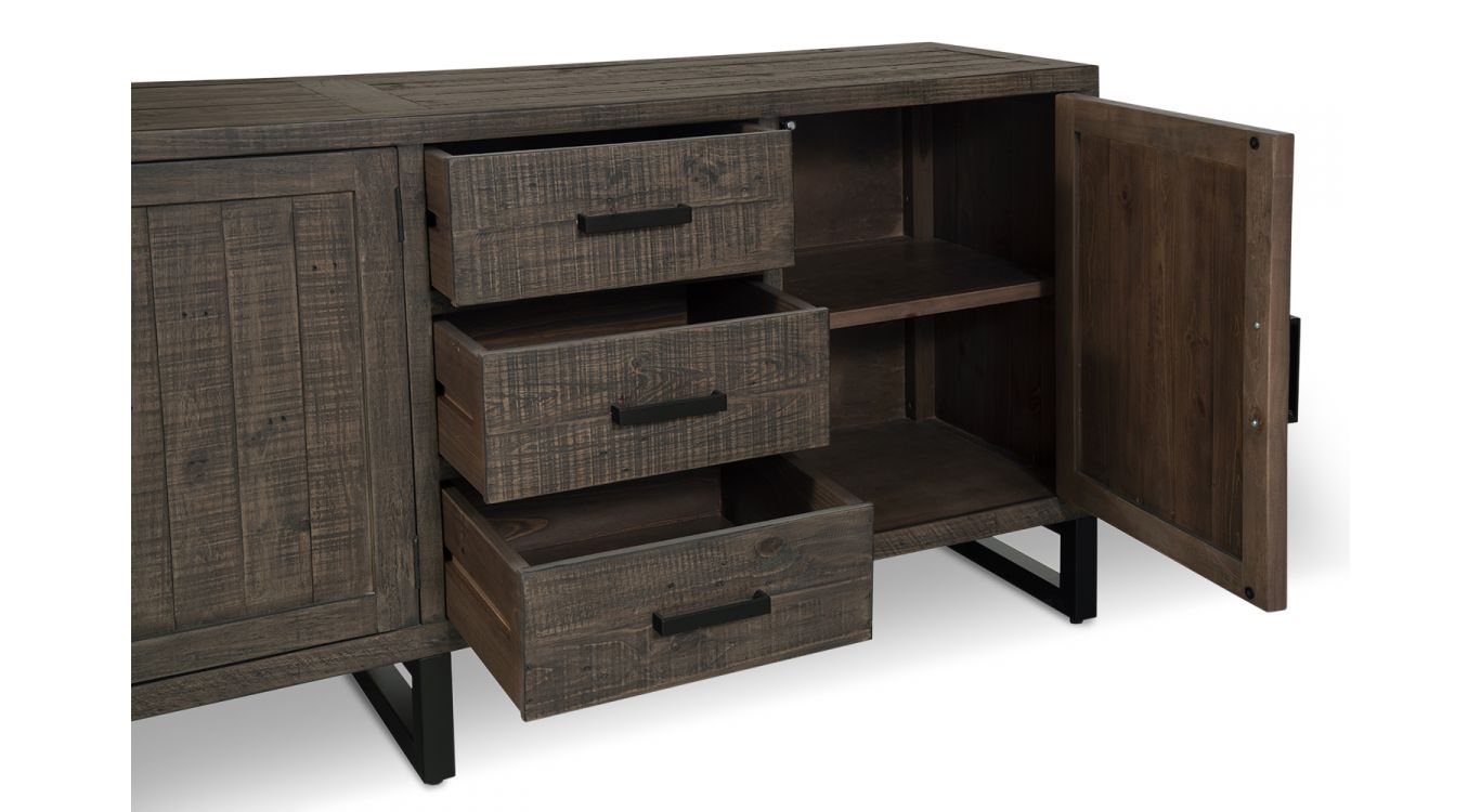 Bahut bois marron 200x45x85cm