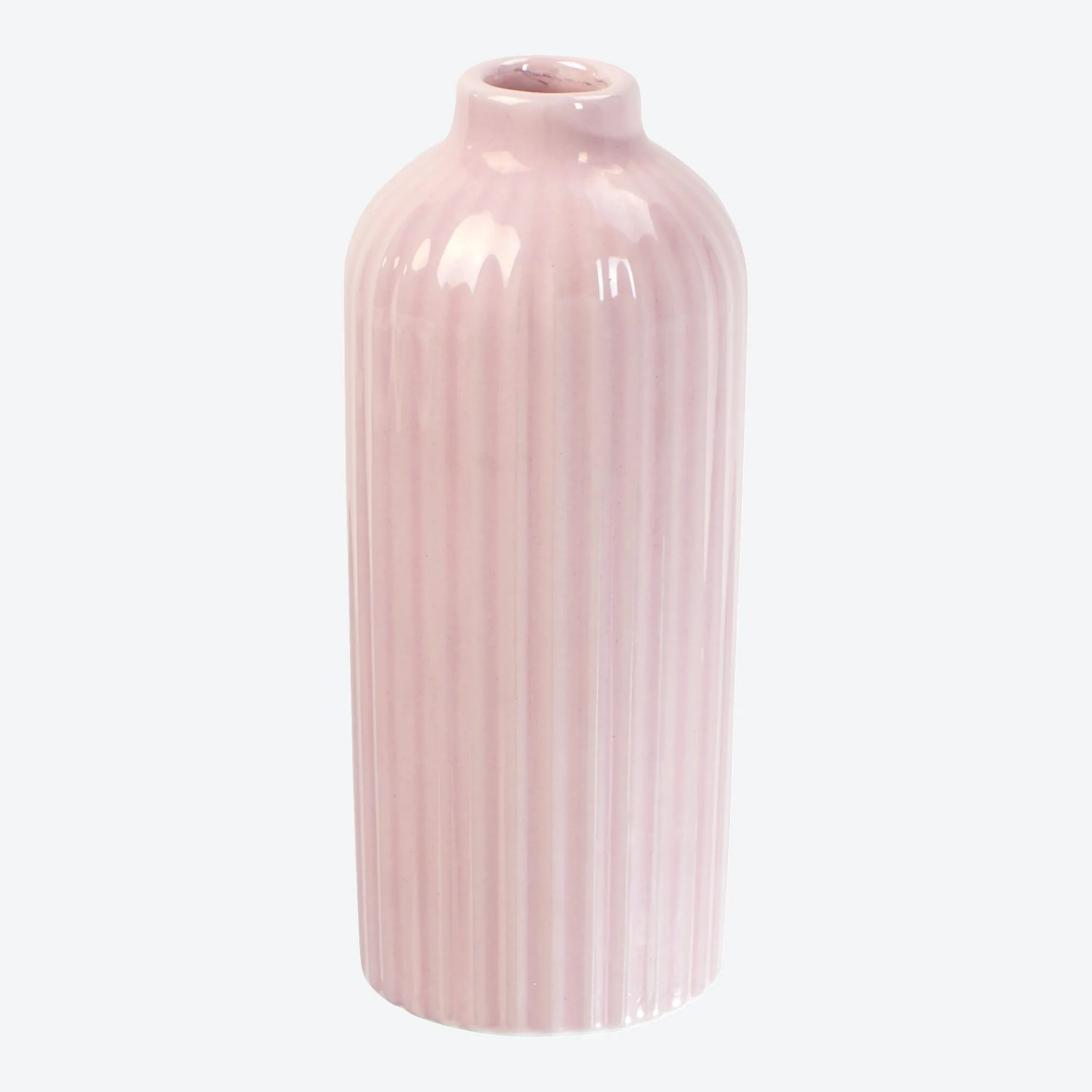 Vase mit Rillen, ca. 6x6x15cm
