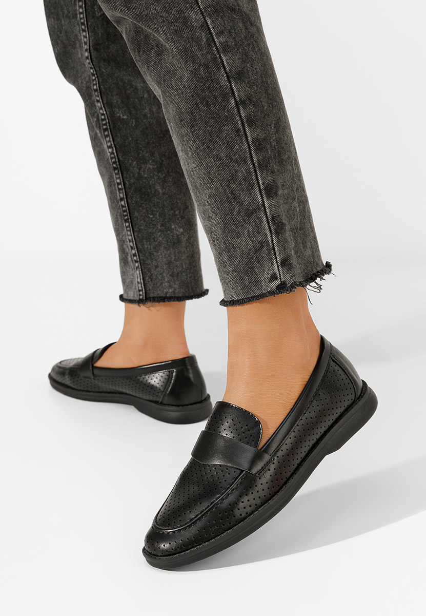 Mocassins femme noirs Morvana