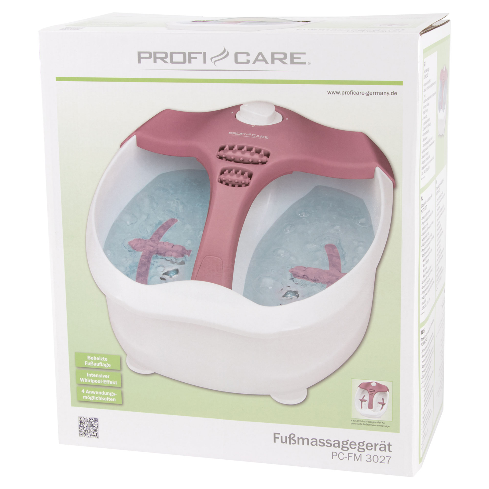 PROFICARE Fußmassagegerät - weiß-bordeaux - 4 Funktionen