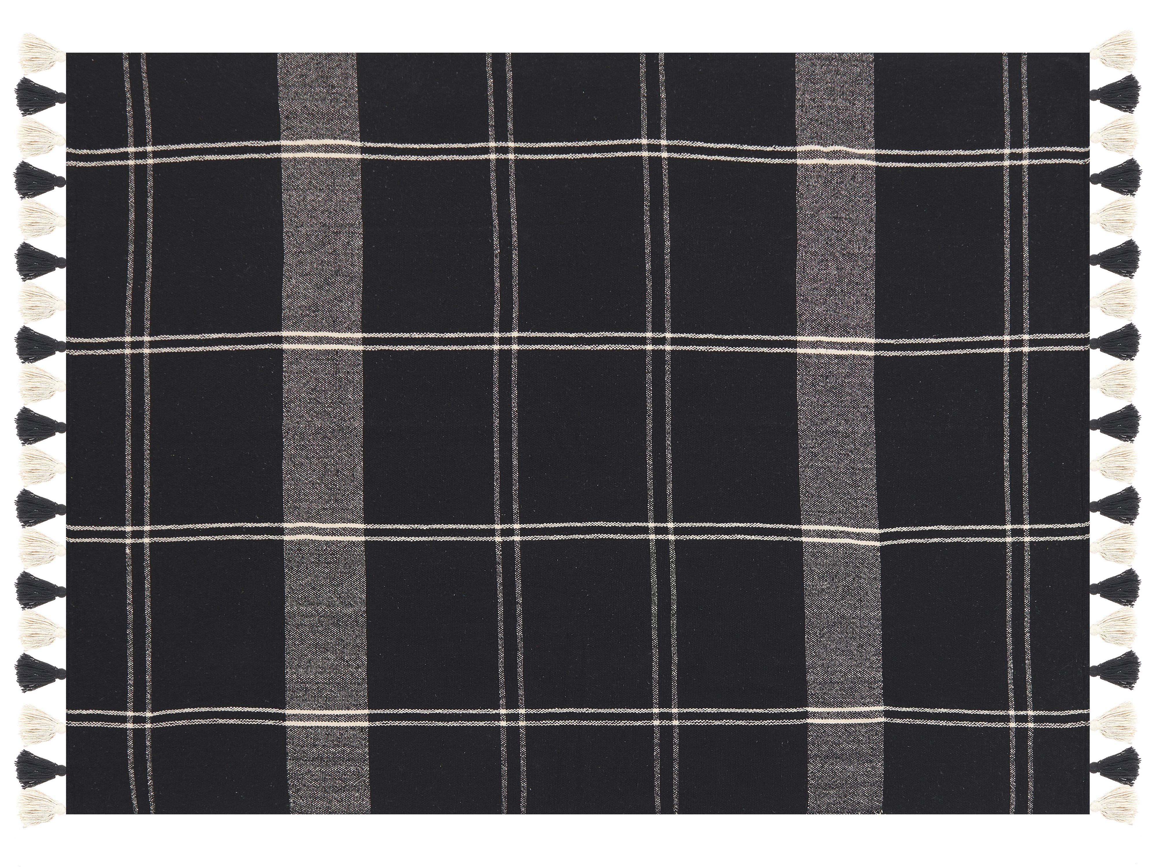 Plaid KULAC Katoen 130 x 170 cm Zwart
