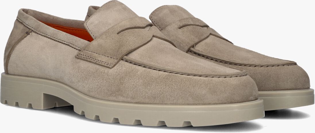 taupe santoni loafers sue penny loafer gz