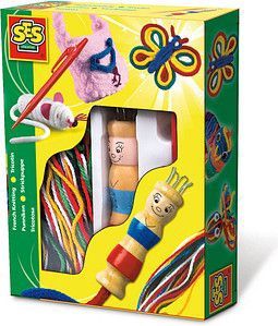 SES - Punniken - Set met Punnikpopje - Diverse Kleuren - Creatieve Hobby