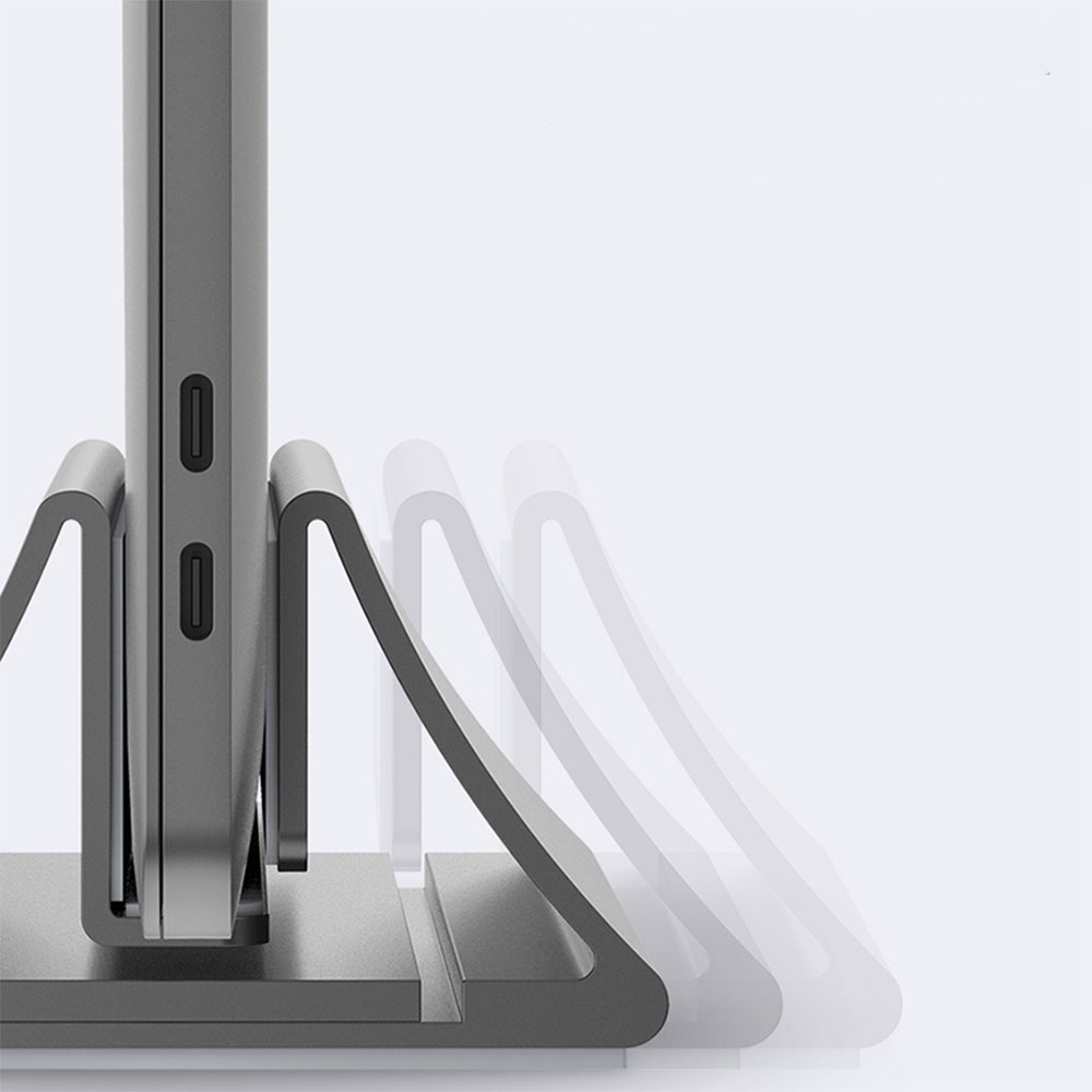 Aluminium Desktop Tisch Ständer Vertical Stand Macbook / Notebook - Space Grau