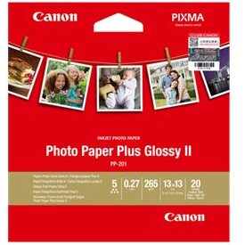 Canon Papier Photo Glacé Extra II PP-201 5 × 5 po (13 × 13 cm) - 20 feuilles