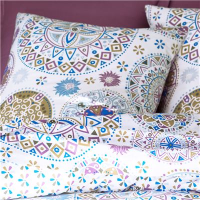 Linge de lit motif rosaces - BECQUET CRÉATION