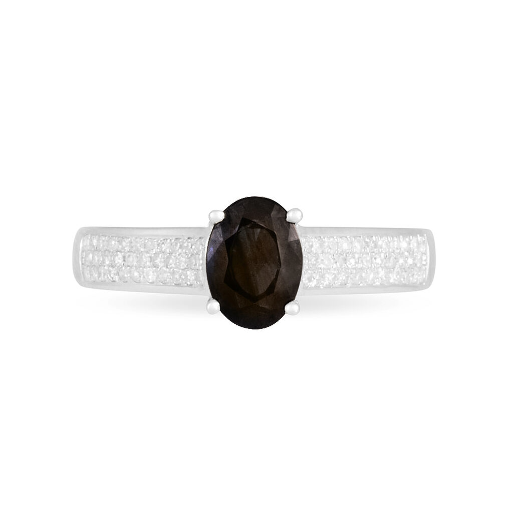 Bague Crista Or Blanc Quartz Et Diamant