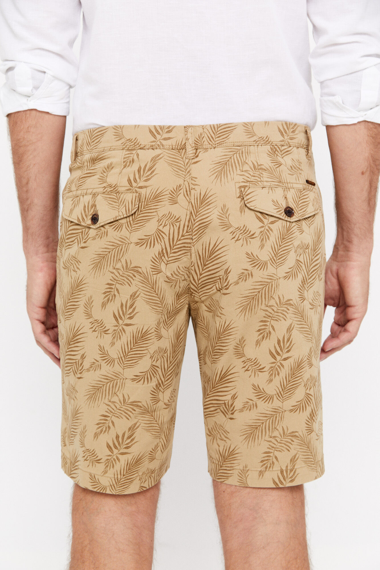 Bermuda chino estampada - Bege