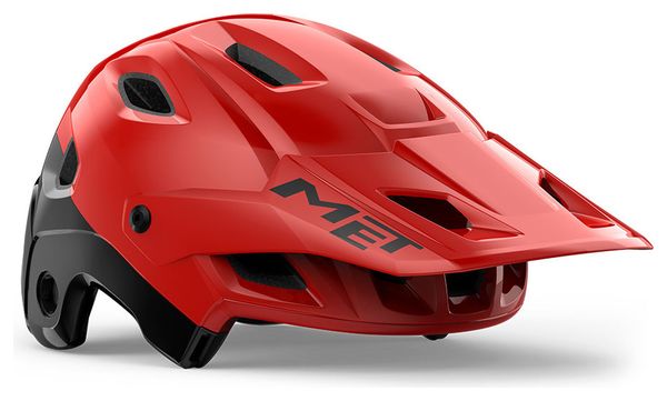 Casque avec Mentonnière Amovible Met Parachute MCR Mips Rouge/Noir