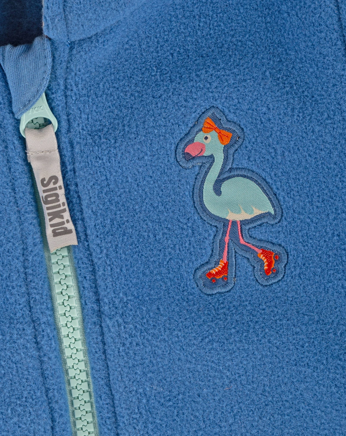 Kapuzen-Fleecejacke B - SKATING FLAMINGO in blau