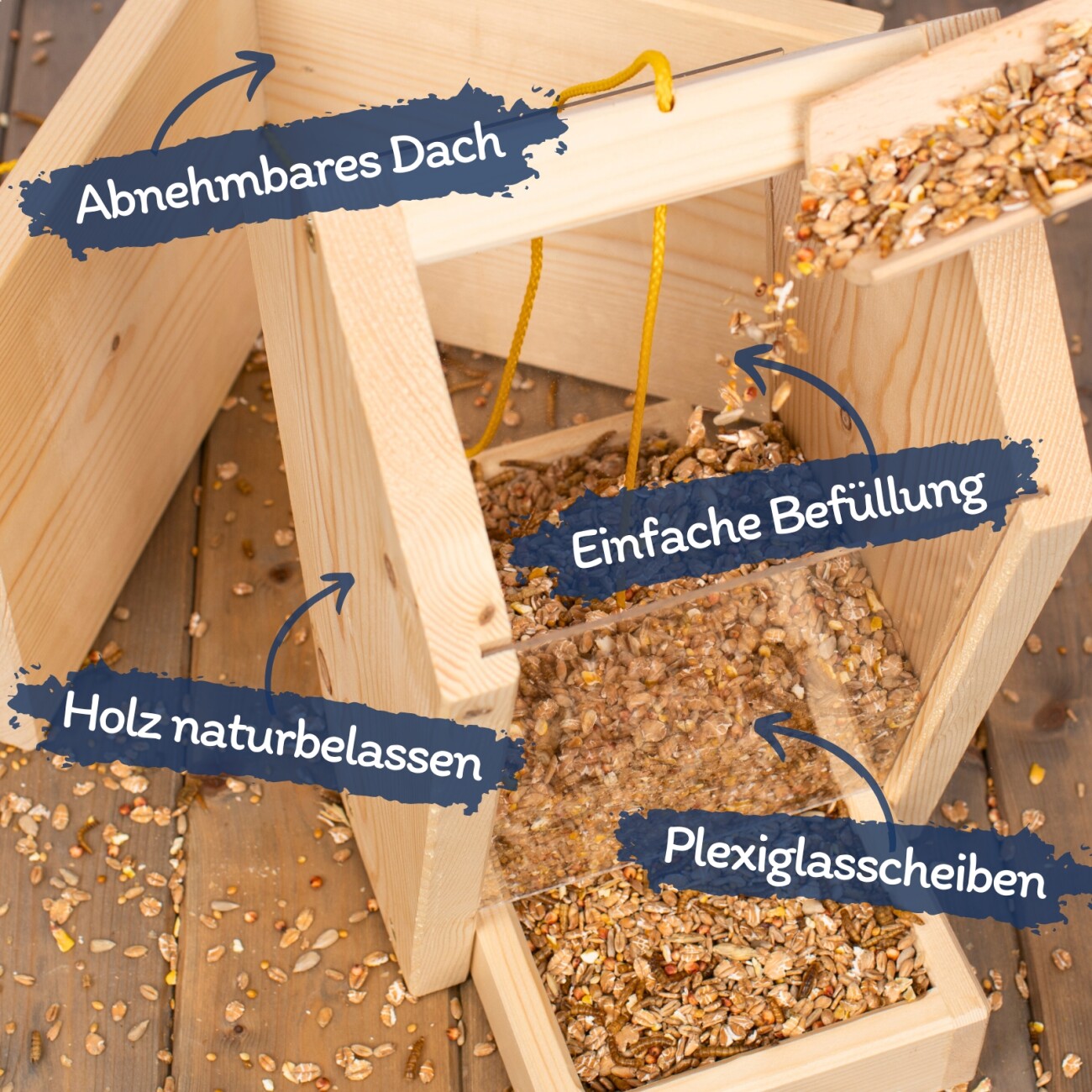 Lyra Pet Vogelhaus Hugos Fly In - Handgefertigt von Lebenshilfe e.V.