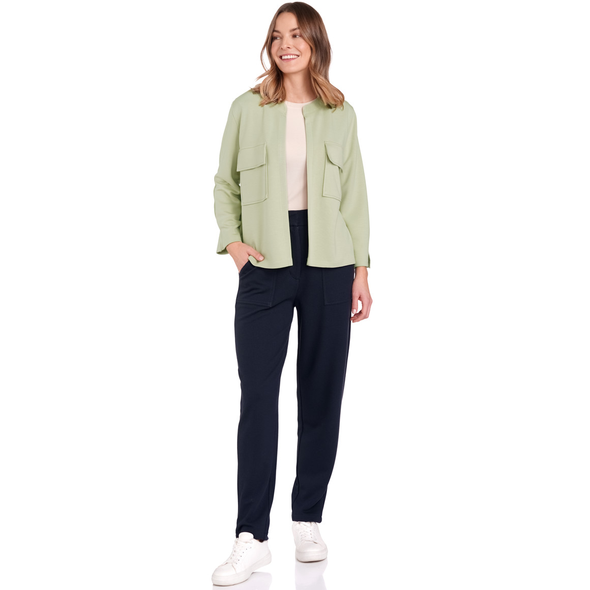Gina Benotti Damen Sweat-Blazer aus Modal-Mix hellgrün
