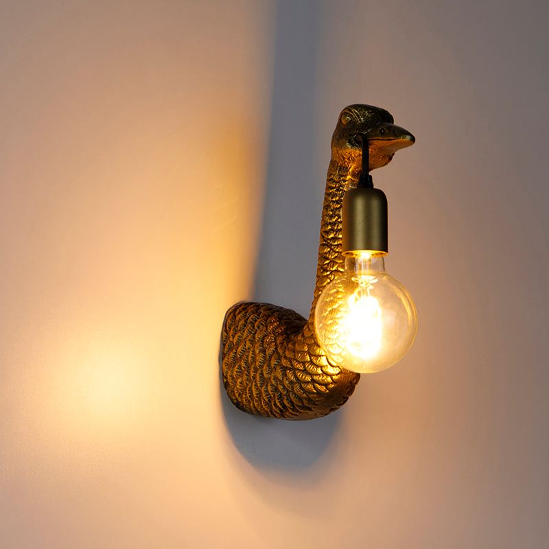 Vintage wandlamp messing - Animal Camel bird