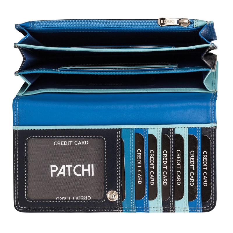 Patchi Dames Portemonnee L BLAUW-MULTI