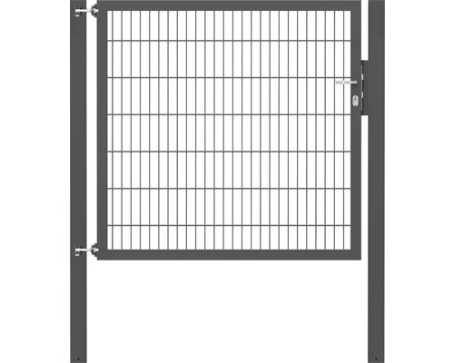 Enkele poort van metaalgaas, ALBERTS Flexo Plus 8/6/8, 150 x 140 cm, inclusief palen 10 x 10 cm, antraciet