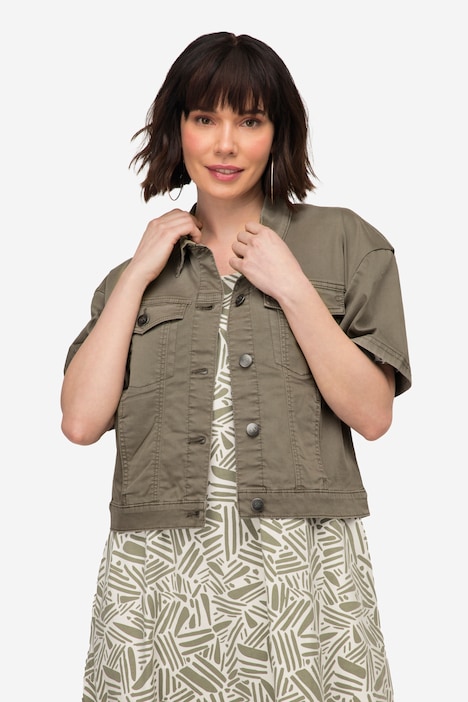 Jeansjacke, oversized, weiter Halbarm