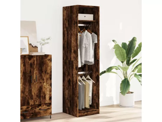 Garde-robe chêne fumé 50x50x200 cm bois d'ingénierie