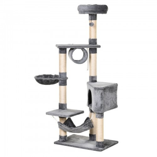 Arranhador para gatos com plataformas, cinza