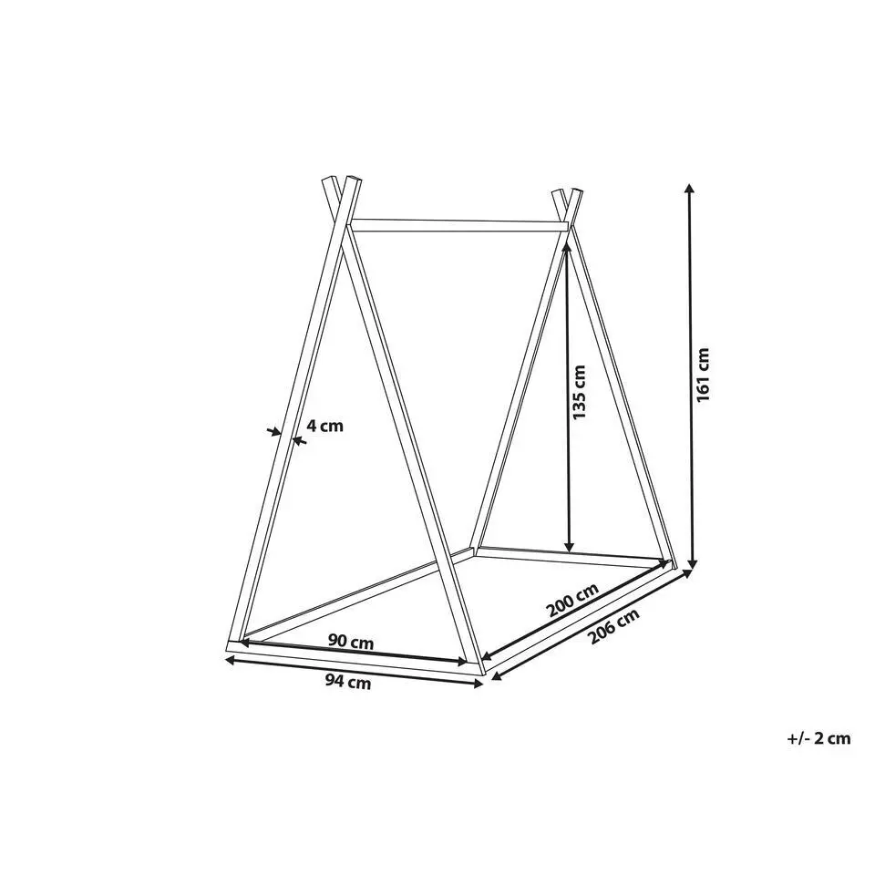 SAURAT - Kinderbed - Wit - 90 x 200 cm - Dennenhout