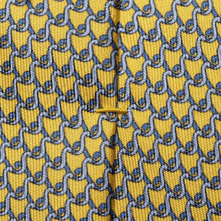 ETON Yellow Geometric Print Silk Tie Gul