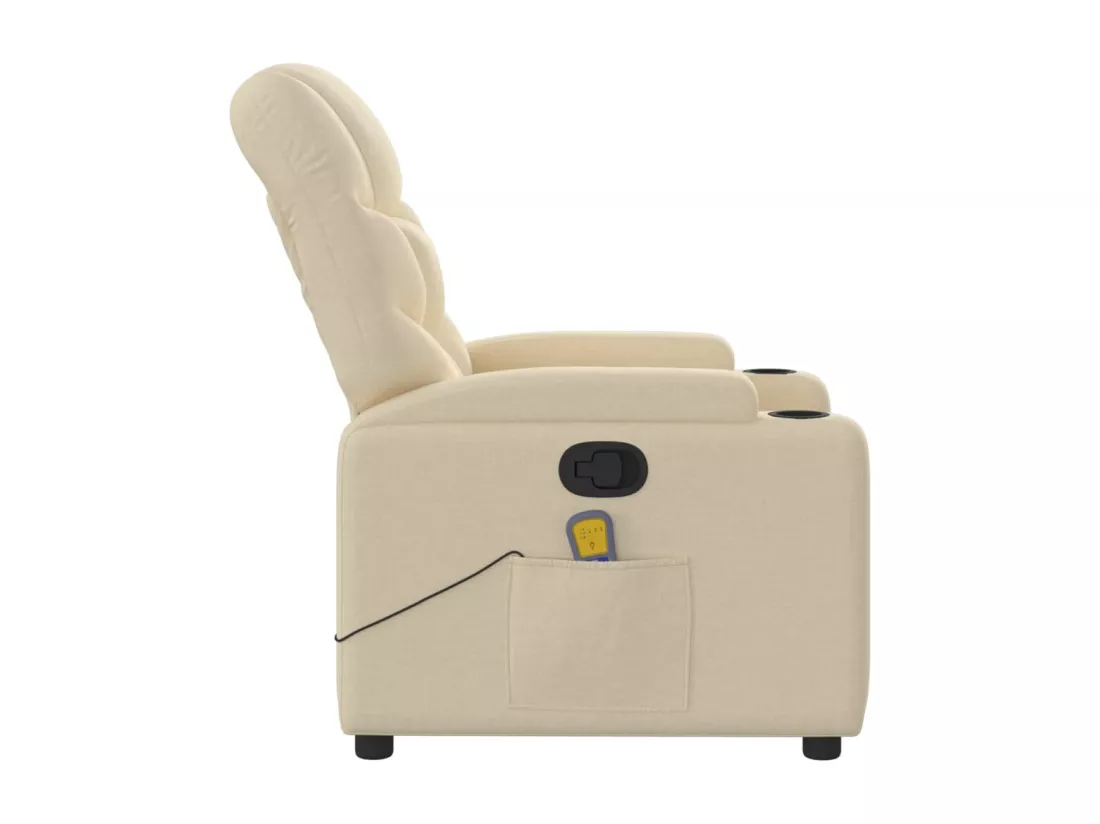 Fauteuil massant inclinable Crème Tissu