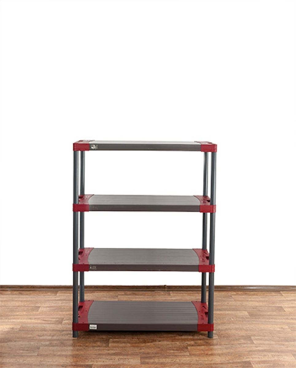 PROREGAL Plastic Plank Big Grey Bear Laag HxBxD 138 x 100 x 46 cm Plank Draagvermogen 160 kg Grijs/Rood