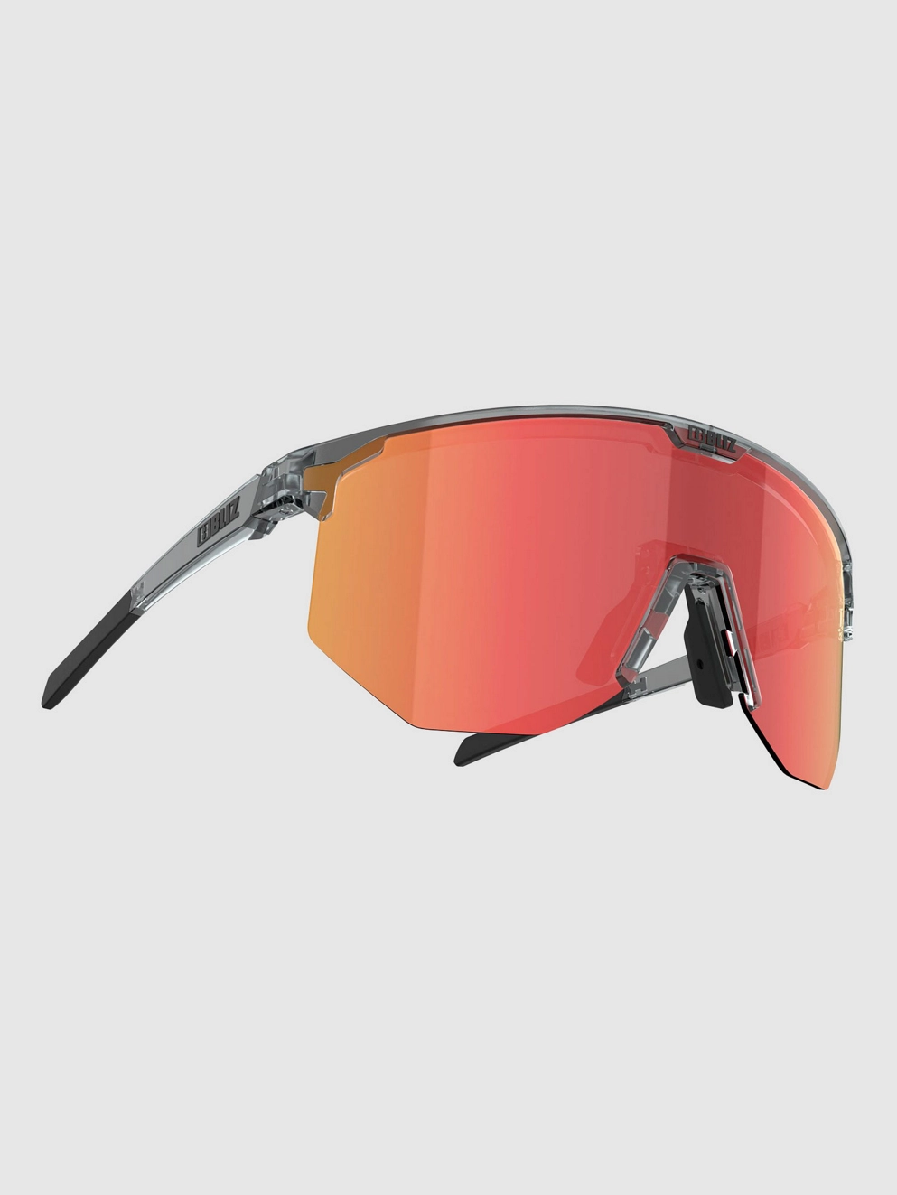 BLIZ Active Eyewear Hero Transparent Dark Grey Sunglasses brown w red multi