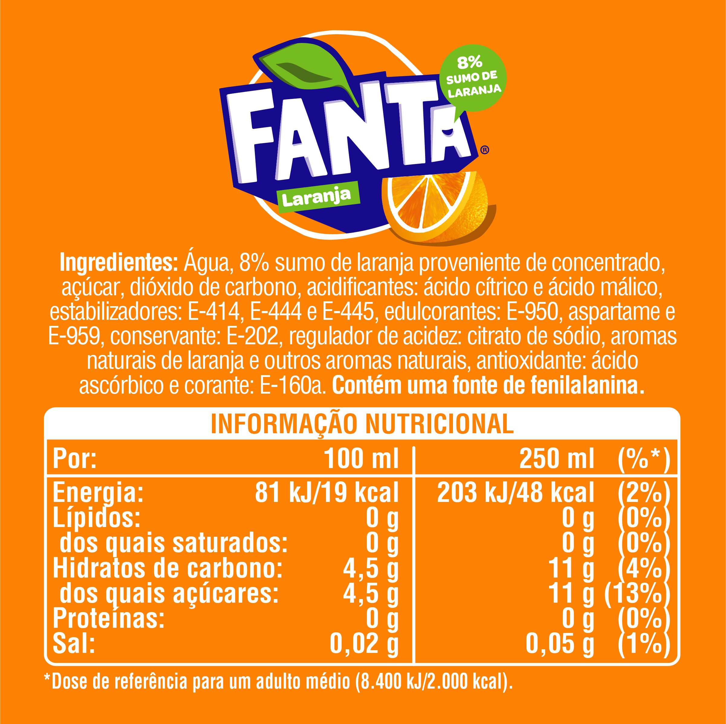 REFRIGERANTE COM GÁS FANTA LARANJA 0.50L
