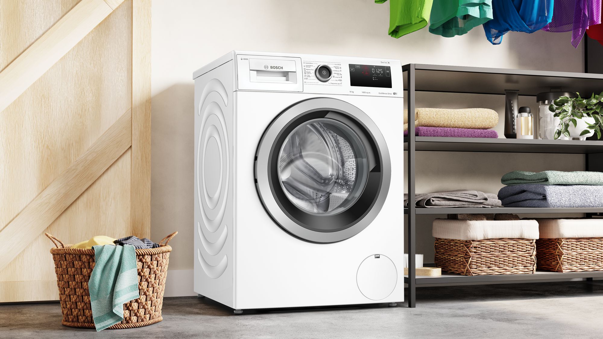 Máquina de lavar roupa de carregamento frontal Série 6, 10 kg, 1400 rpm, WAL28PH1ES