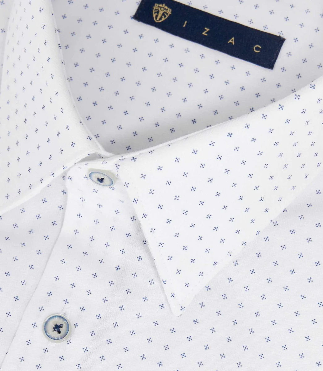 Chemise imprimée micro motifs blanc 