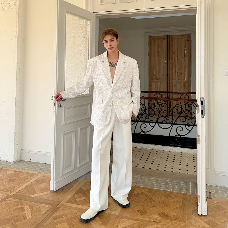 Freehop - Blazer met reverskraag en pailletten, enkelrijs