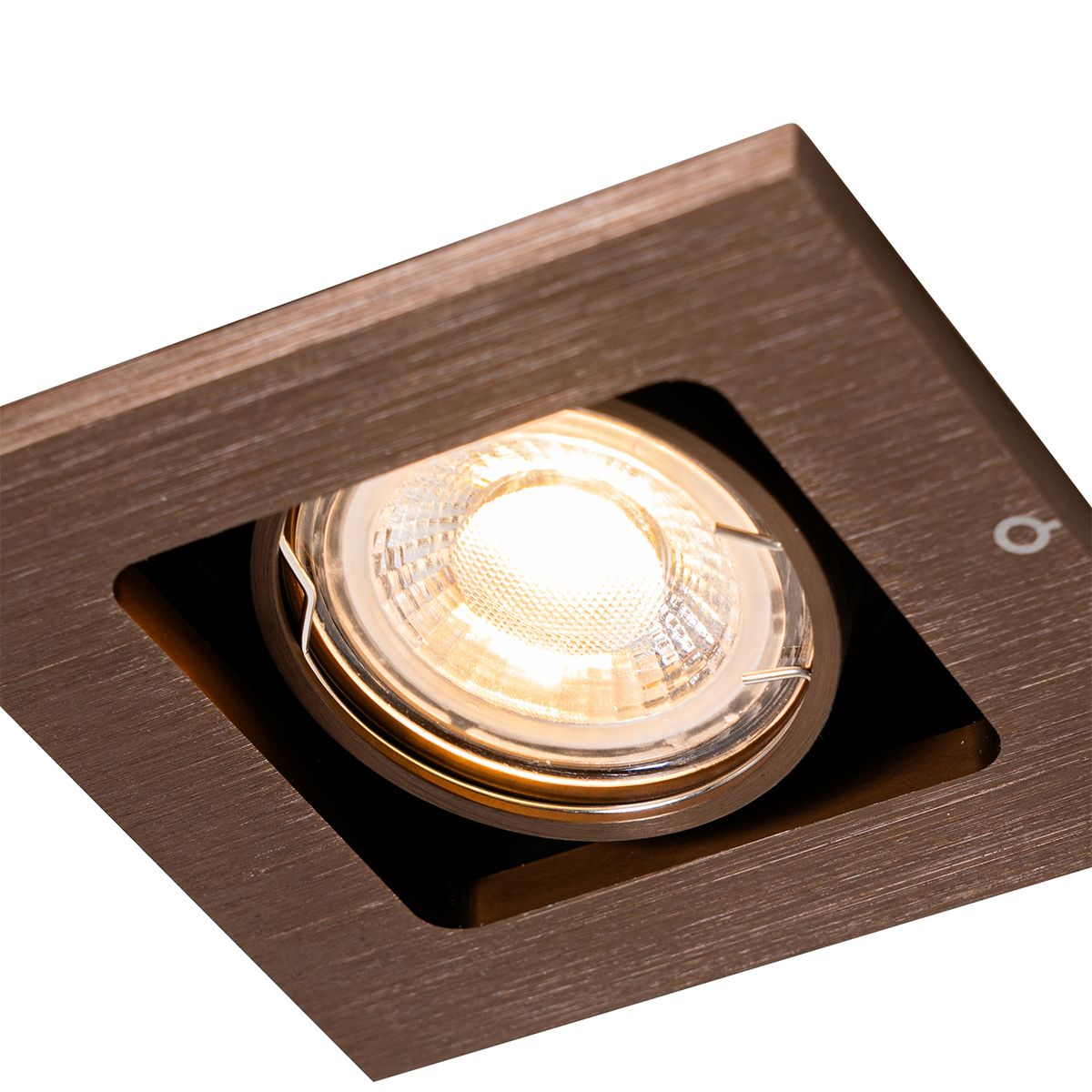 Smart inbouwspot donkerbrons draai en kantelbaar incl. Wifi GU10 50mm - Qure