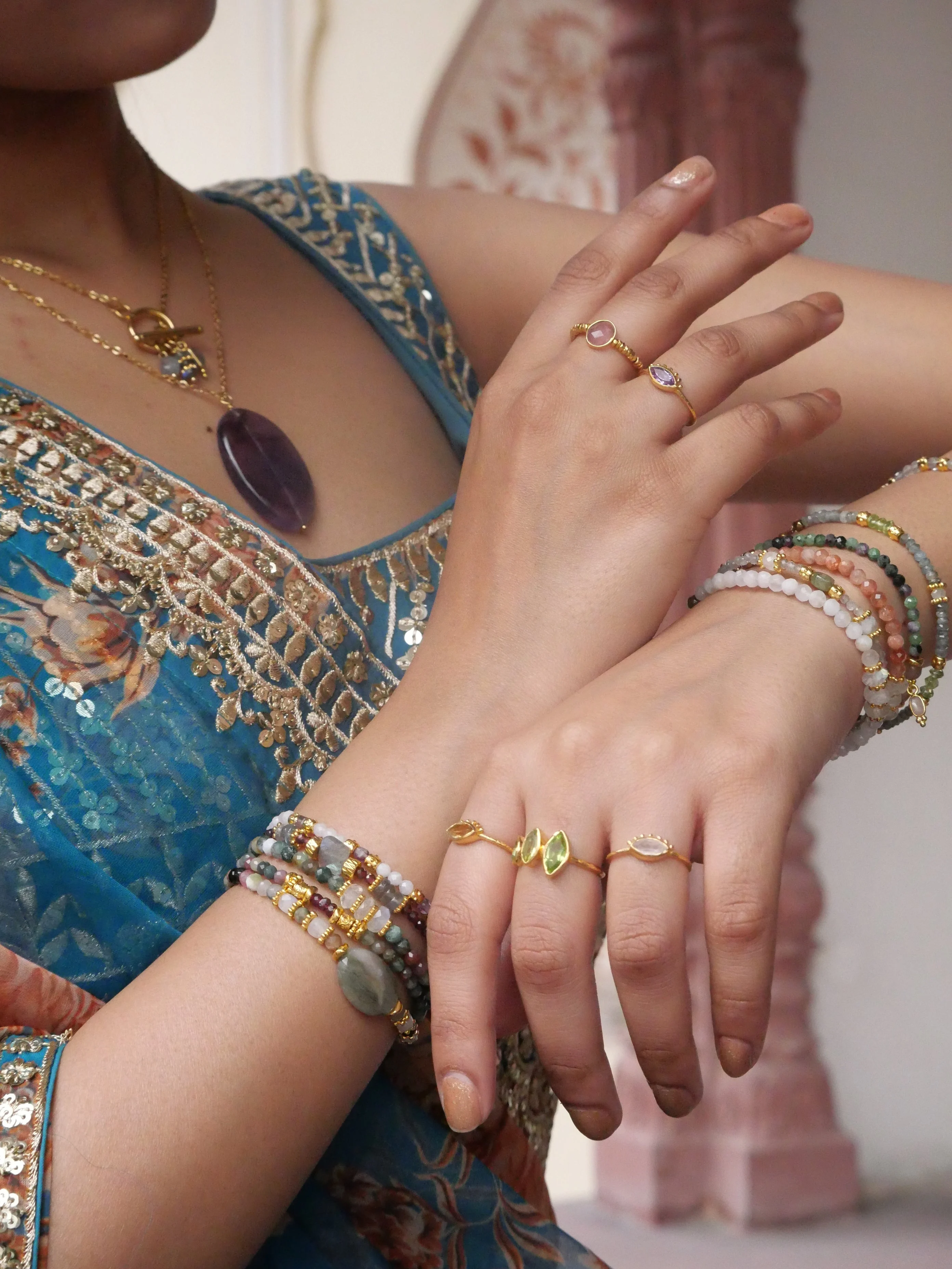 SOUMYA - Bague tourmaline rose | Bleu