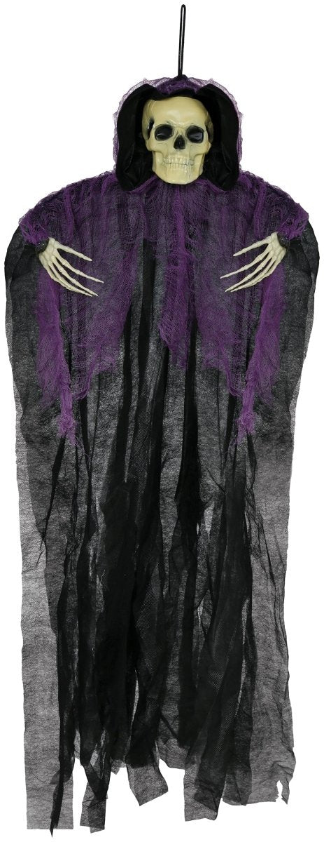 Halloween Skelet Zwart Paars Skelet 90cm