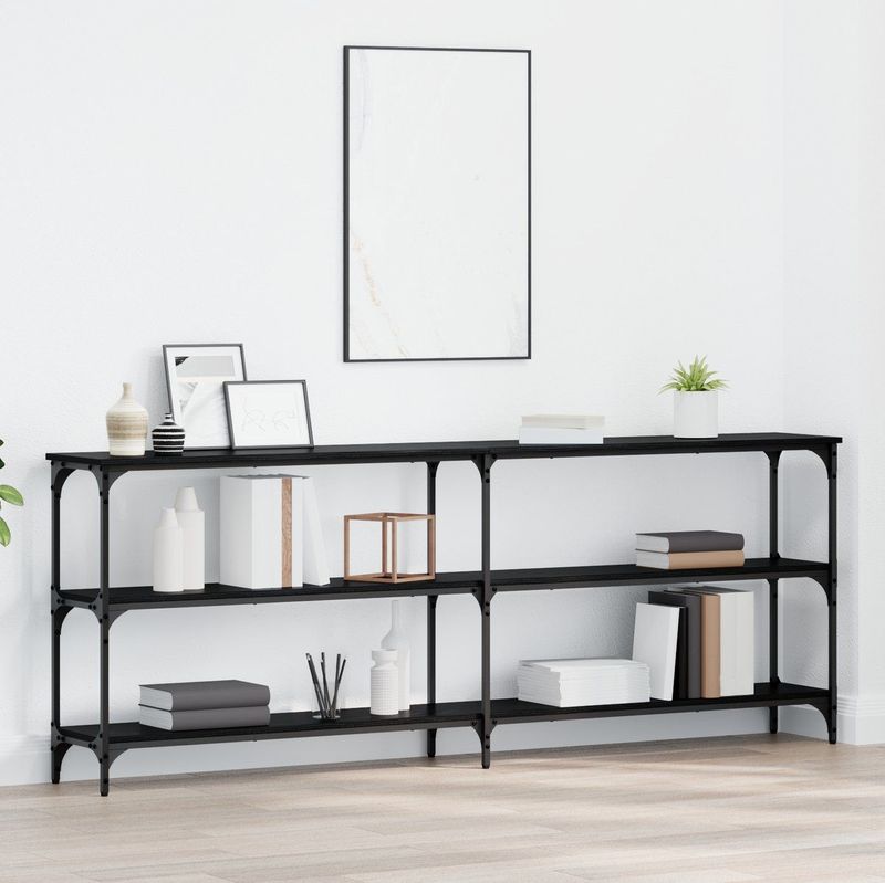 vidaXL - Console Tafel - Zwart - Bewerkt Hout