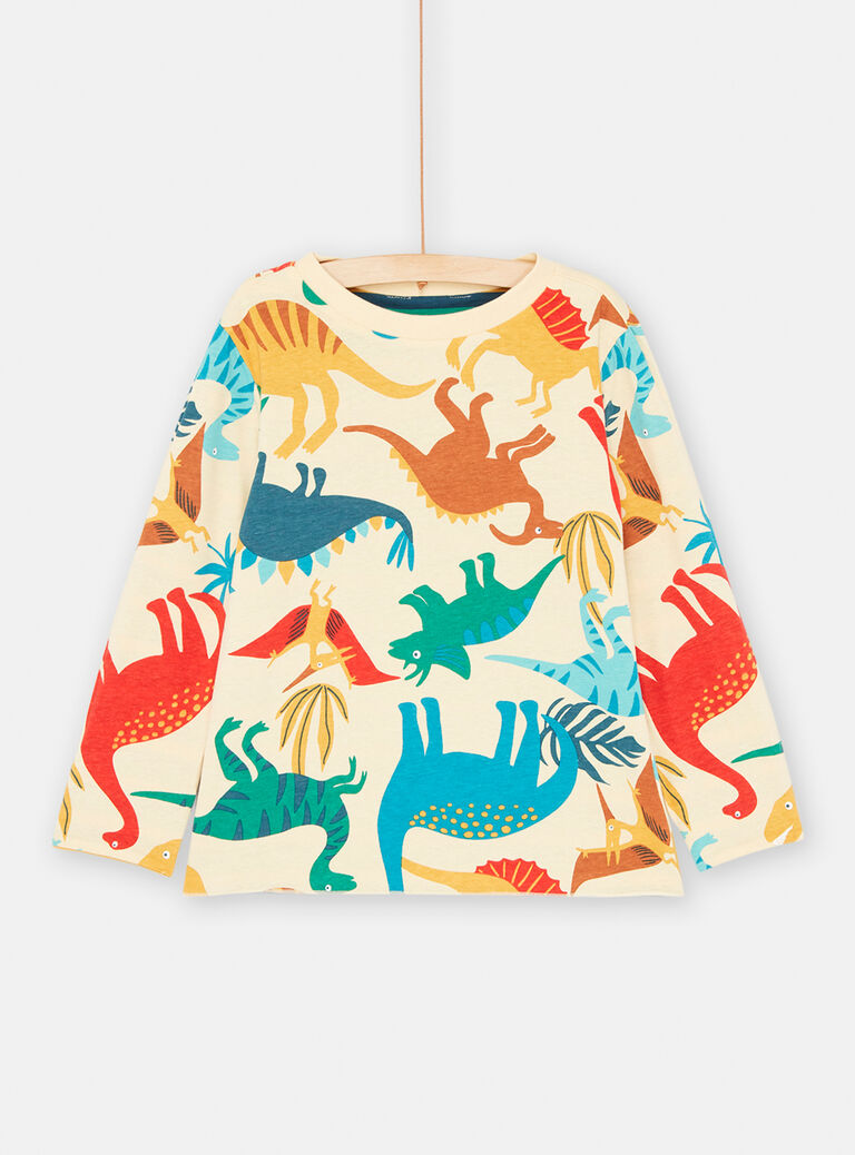 T-shirt réversible rayé avec animation dino pour garçon
