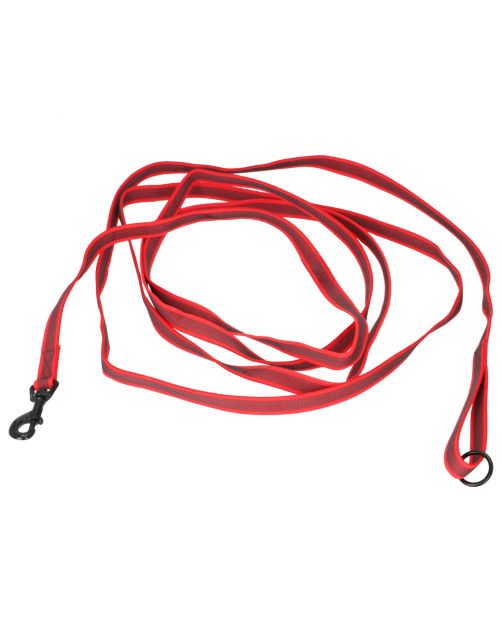 Adori Nylon Anti-Sliplijn Met Handvat - Hondenriem - 5mx2.0 cm Rood L