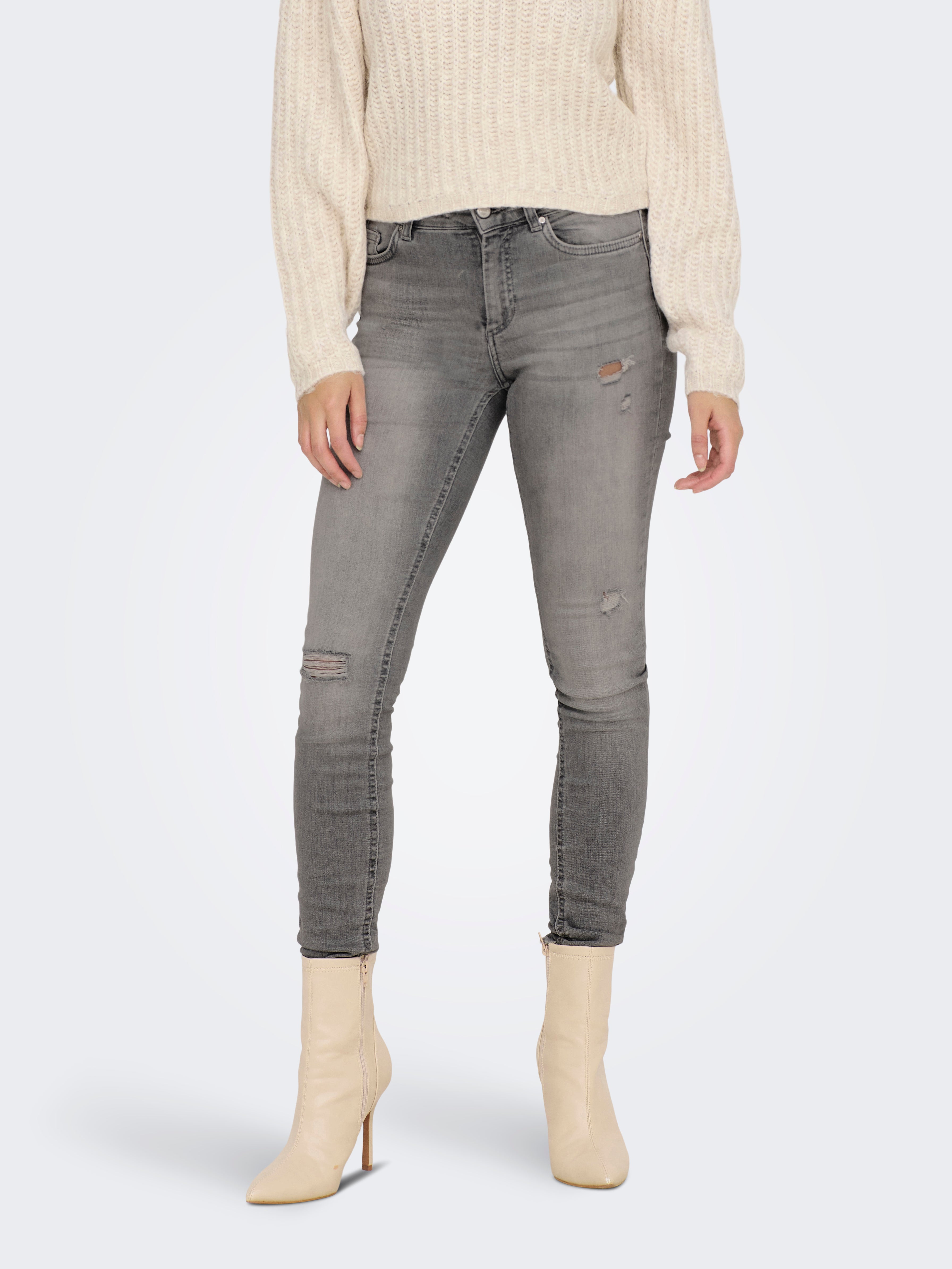 ONLBLUSH Mittlere Taille Skinny Fit Jeans Medium Grey Denim