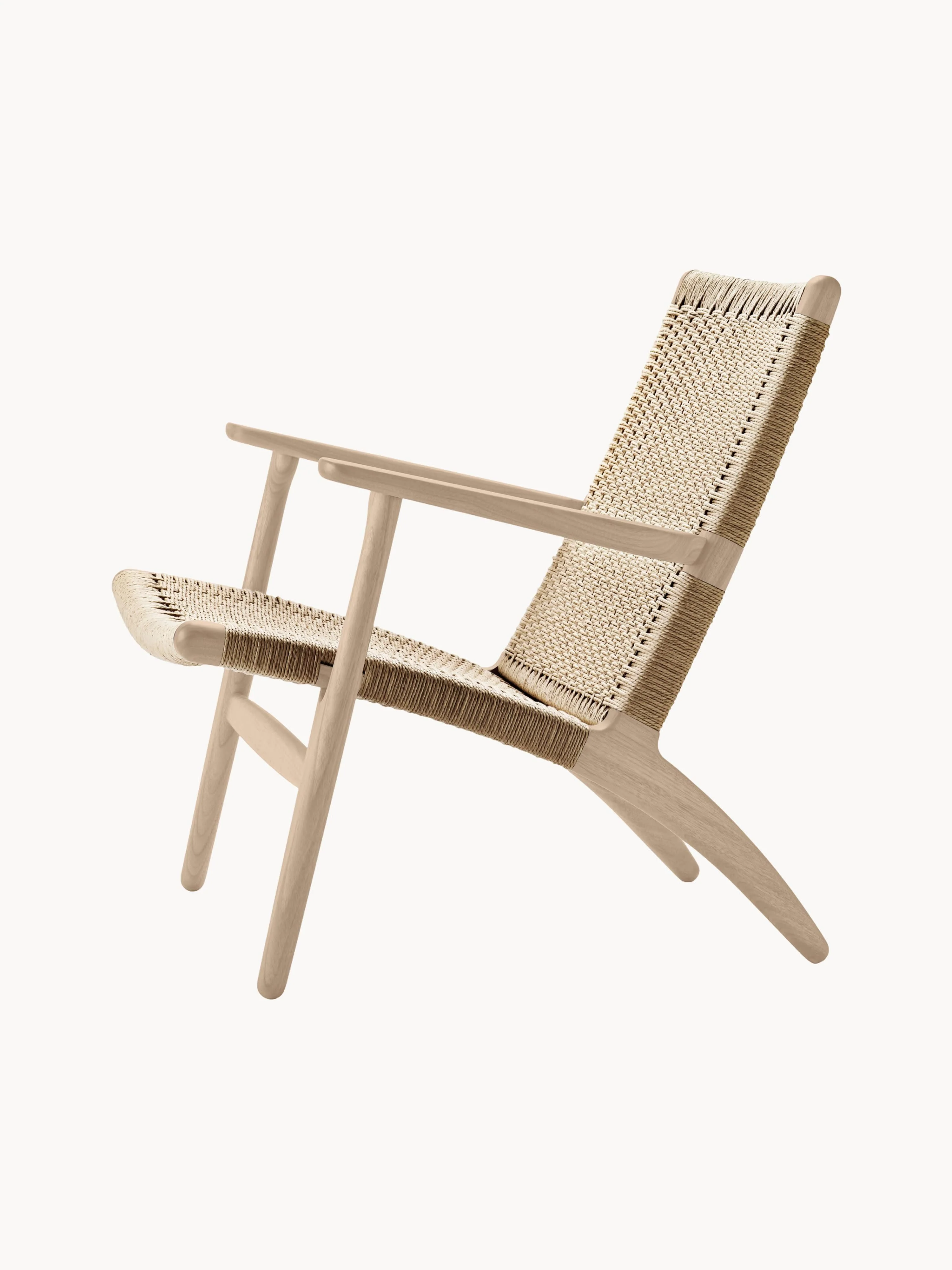 Loungefauteuil CH25 met handgevlochten zitvlak en rugleuning
