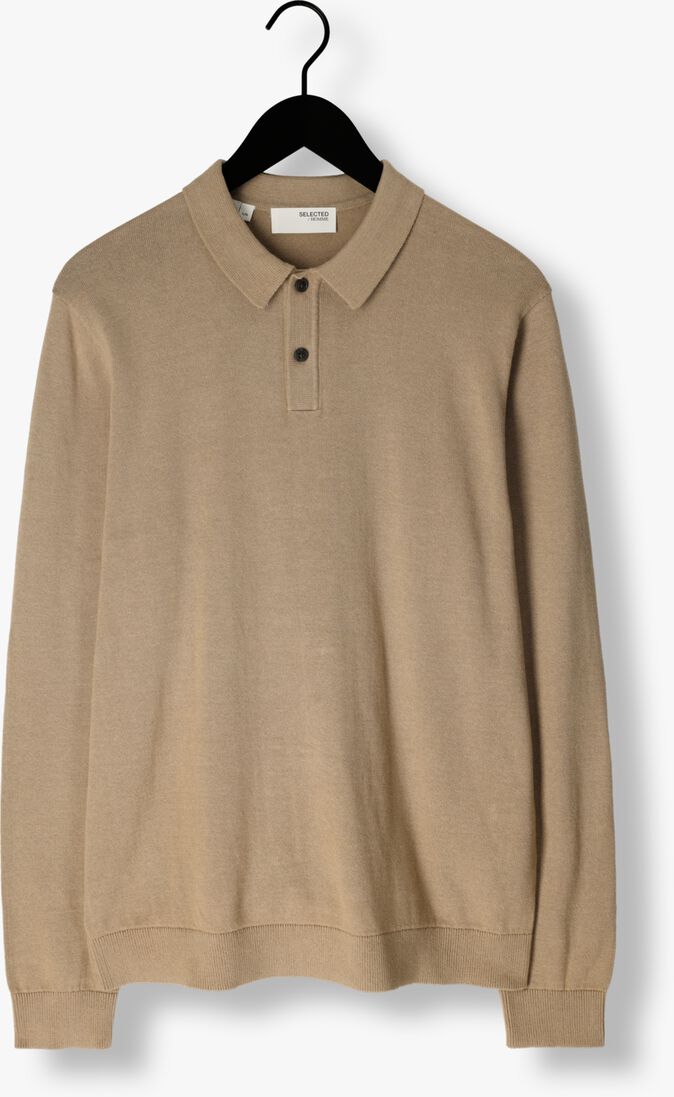 SELECTED HOMME zand selected homme trui slhreg-dan knit ls polo o